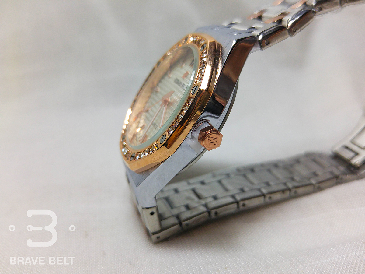 นาฬิกา Audemars Piguet Top mirrorกรอบทองประดับเพชร สีเงิน
