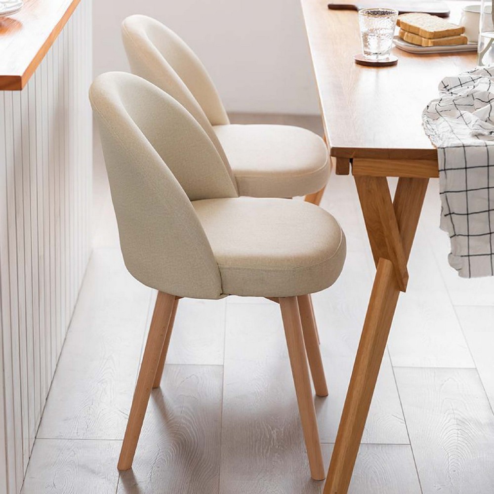 เก้าอี้เบาะผ้าเสริมฟองน้ำ โมเดิร์น รับแขก ขาโลหะหุ้มลายไม้ แข็งแรง ที่นั่งกว้าง นั่งสบาย YL197 - YL198