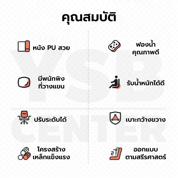 เก้าอี้ทำงาน เบาะหนัง ปรับระดับ หมุนได้ นั่งสบาย มีล้อ แข็งแรง YL0281 - YL0283