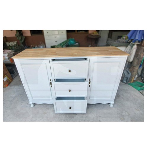 ตู้เก็บของ พร้อมลิ้นชักสไตล์มินิมอล รับน้ำหนักได้ดีเก็บของได้เยอะ (ไม่ต้องประกอบ) สีขาว PT017-TT40X150X80