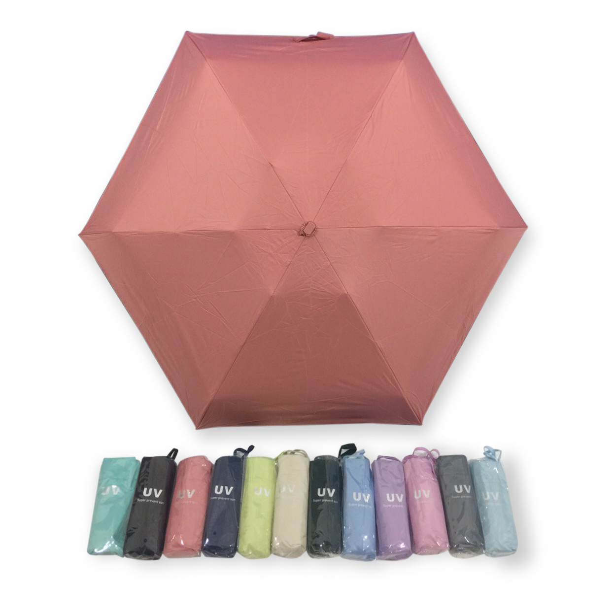 ร่มGBU5ตอนรหัส GM523ยูวีสีดำ นํ้าหนักเบา