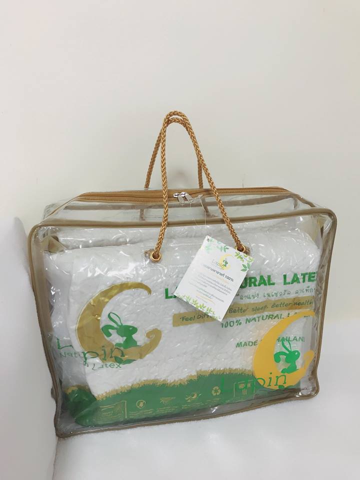 หมอนยางพารา3+ปลอกซาติน3(Pro05)*รุ่นธรรมดาสีขาว*