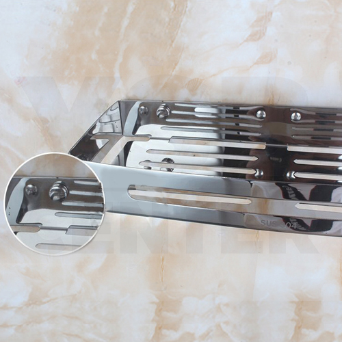 ชั้นวางของสแตนเลส304 อเนกประสงค์ในห้องน้ำ 1ชั้น สี่เหลี่ยม ติดผนัง รุ่น C1L027-SUS304-CS01