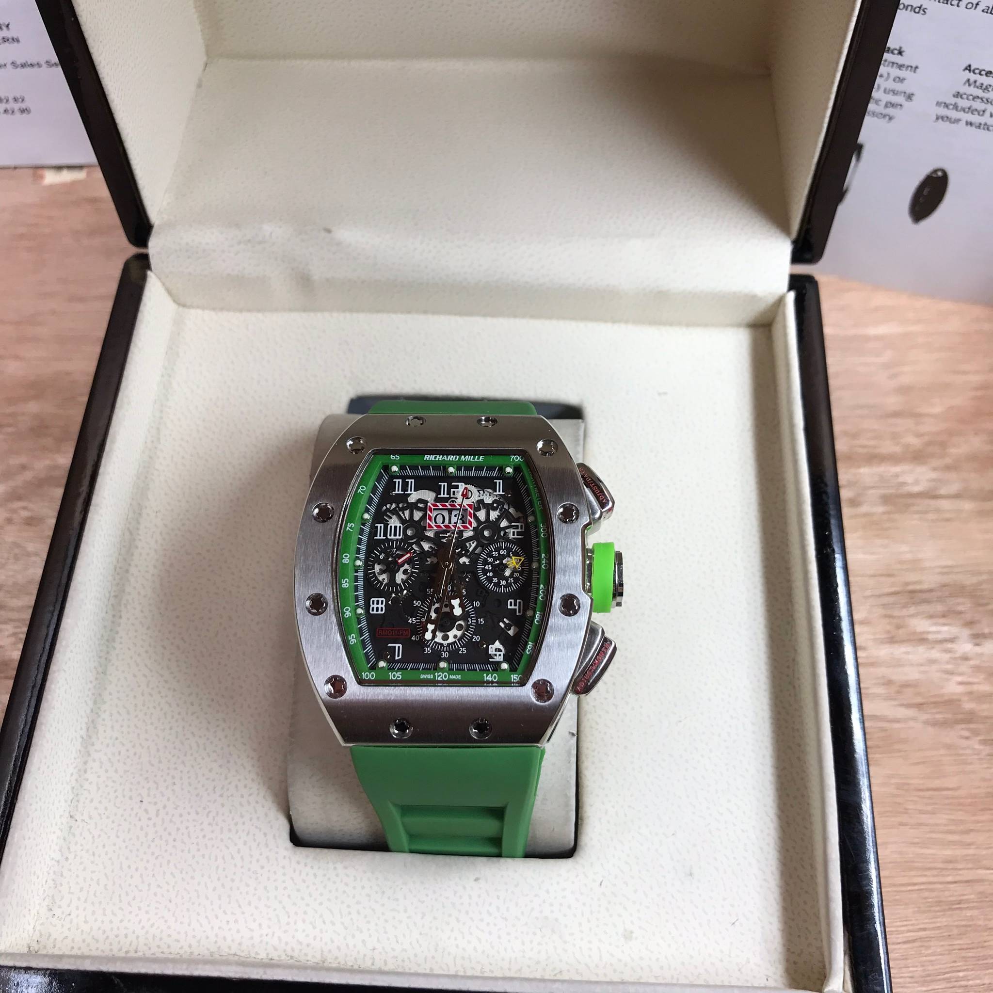 นาฬิกา Richard Mille RM011-FM Silver green - งาน Mirror Swiss