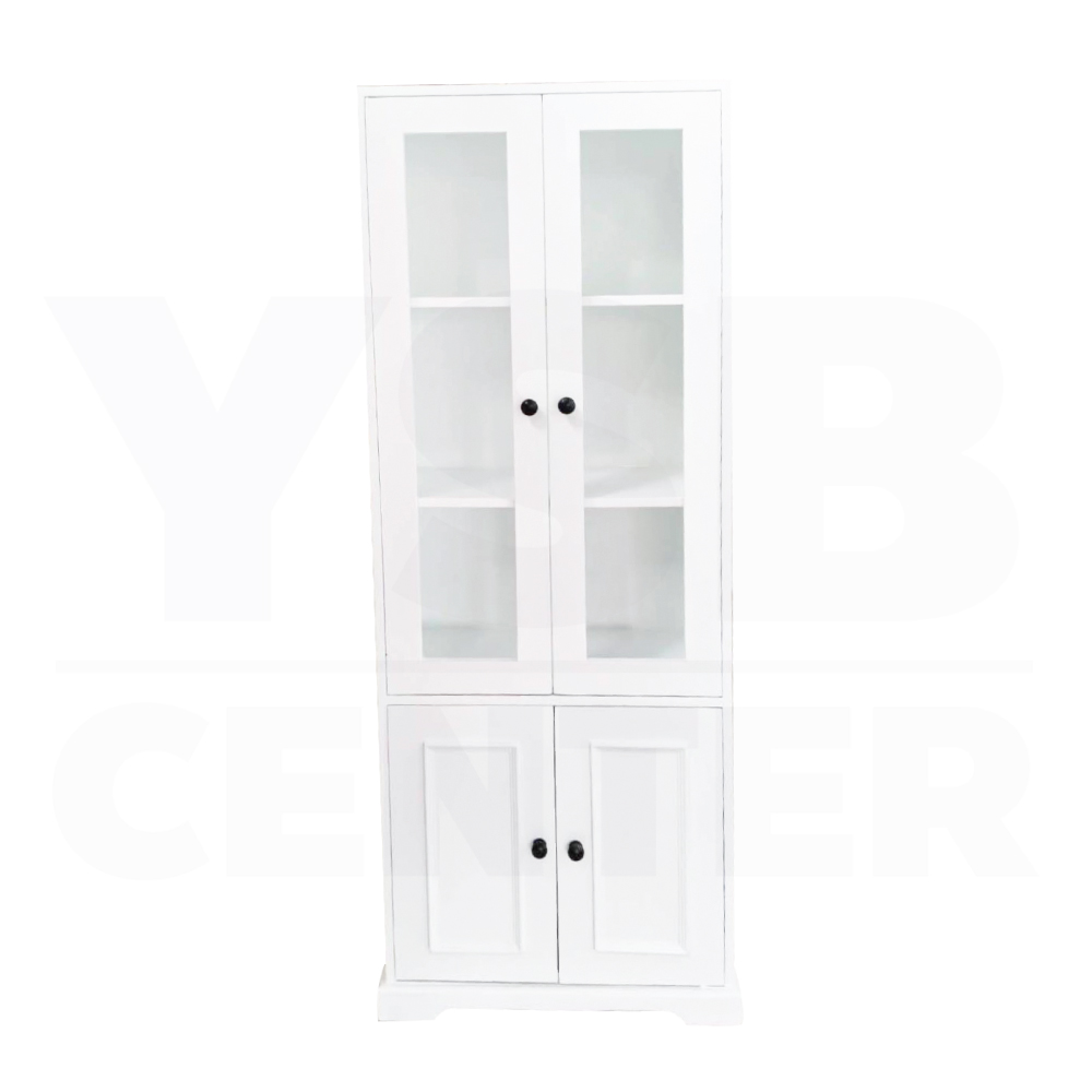 ชั้นวางของ ตู้โชว์ ชั้นวางสไตล์มินิมอล (ไม่ต้องประกอบ) สีขาว PT040-30X50X150-WW