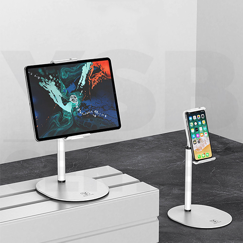 แท่นวาง แท็บเล็ต iPad มือถือ แท่นวางตั้งโต๊ะ พร้อม ที่หนีบยึด ดีไซน์ทันสมัย พกพาสะดวก รุ่น J1L007-L7-MT-W