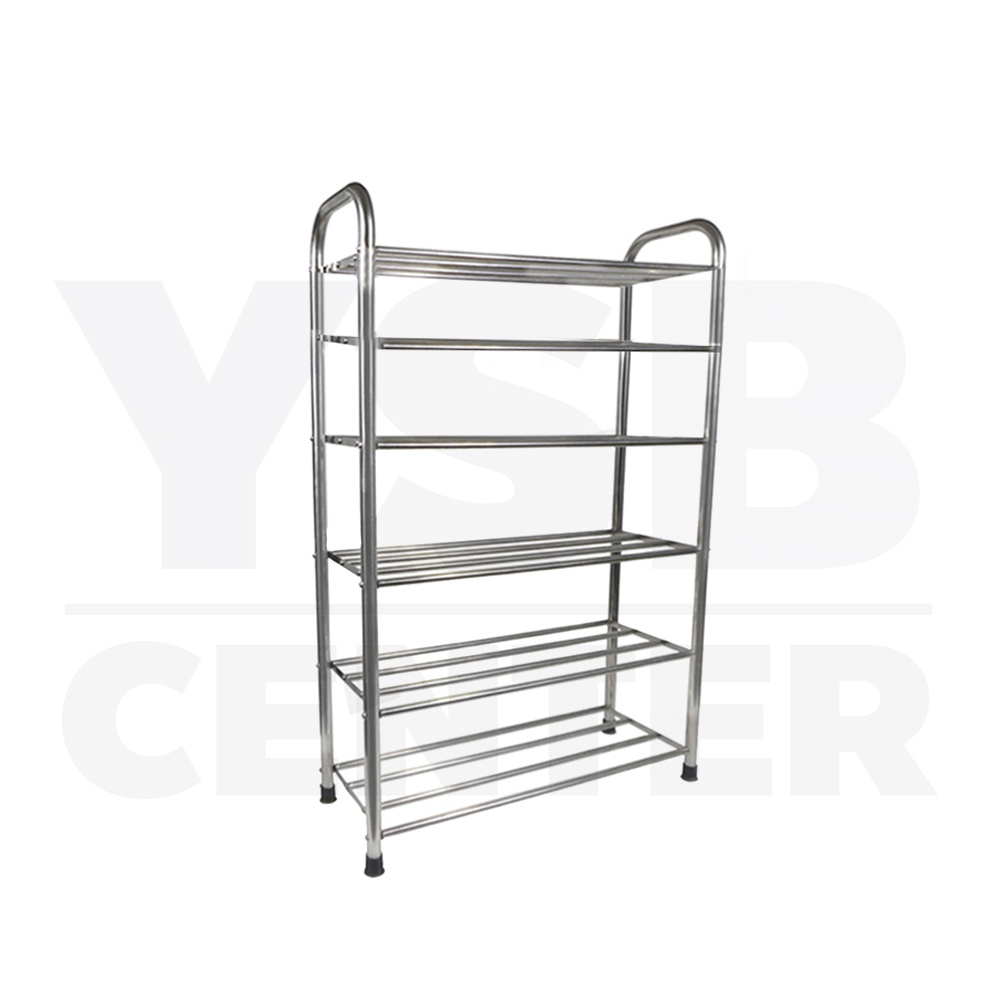 ชั้นวางรองเท้าแสตนเลส 6 ชั้น ท่อขนาดใหญ่ แบบหนาพิเศษ รุ่น CB0150-SR-SS201-660