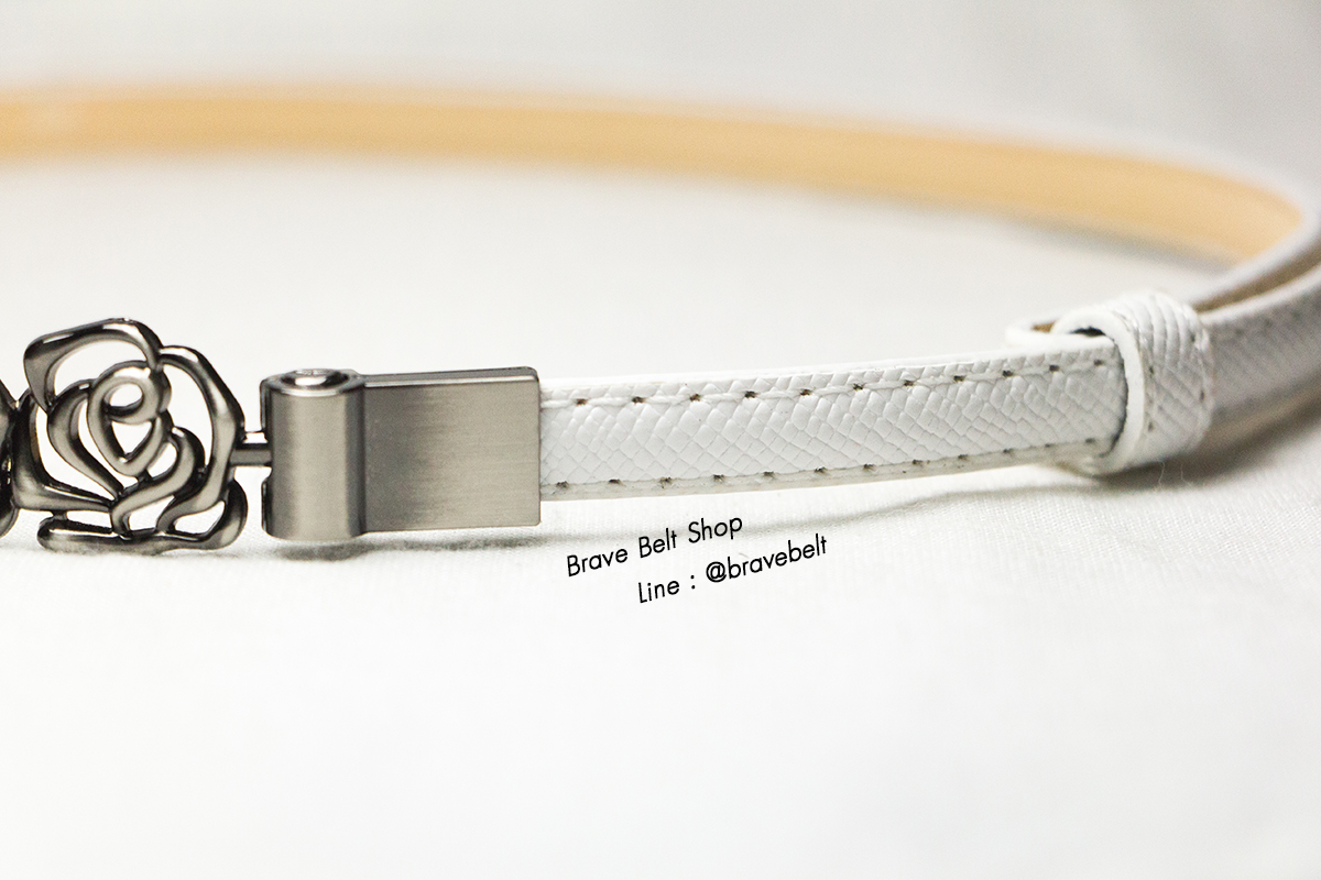 เข็มขัดปรับไซต์ หัวกุหลาบเงินคู่ สวยๆ