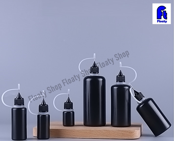 10 ml PE สีดำ ขวดหยด ฝาหัวเข็ม