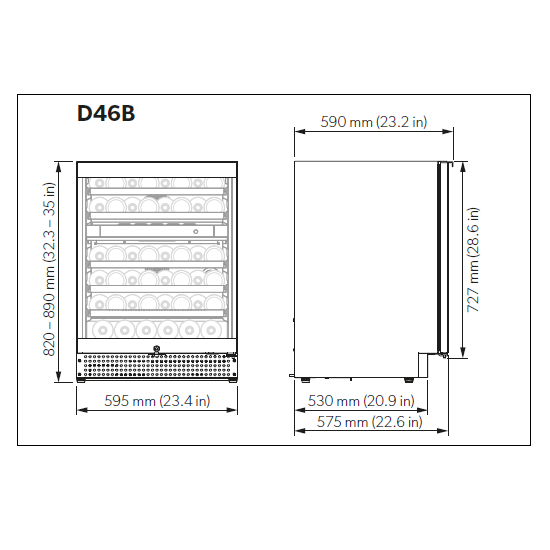Dometic D46B ตู้แช่ไวน์ 46 ขวด