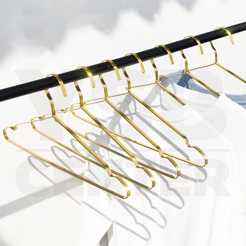 ไม้แขวนสแตนเลส ไม้แขวนเสื้อผ้า สแตนเลส201 หนาพิเศษ สีทอง (แพ็คละ 5 อัน) รุ่น CB0147 - New