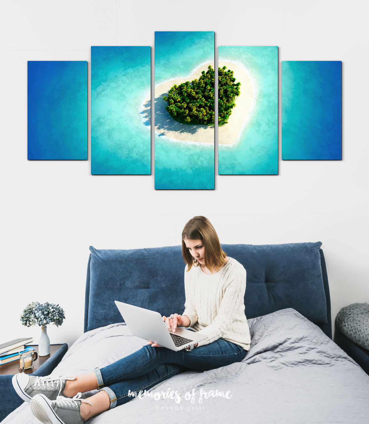 กรอบลอยผ้าแคนวาส ชุด 5 ชิ้น