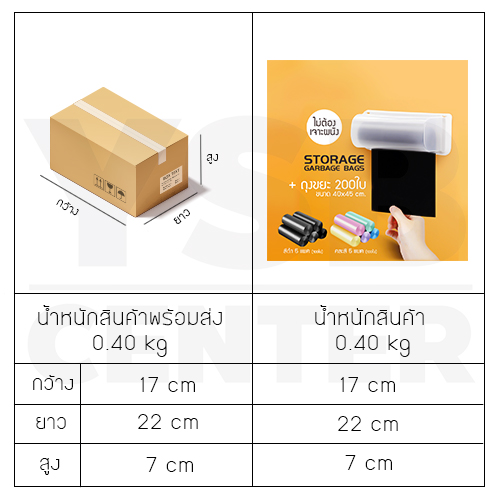เซตอุปกรณ์ถุงขยะต่อเนื่อง ถุงขยะต่อเนื่อง กล่องใส่ถุงขยะต่อเนื่องพร้อมถุงขยะ 200 ใบ รุ่น P14 - P17