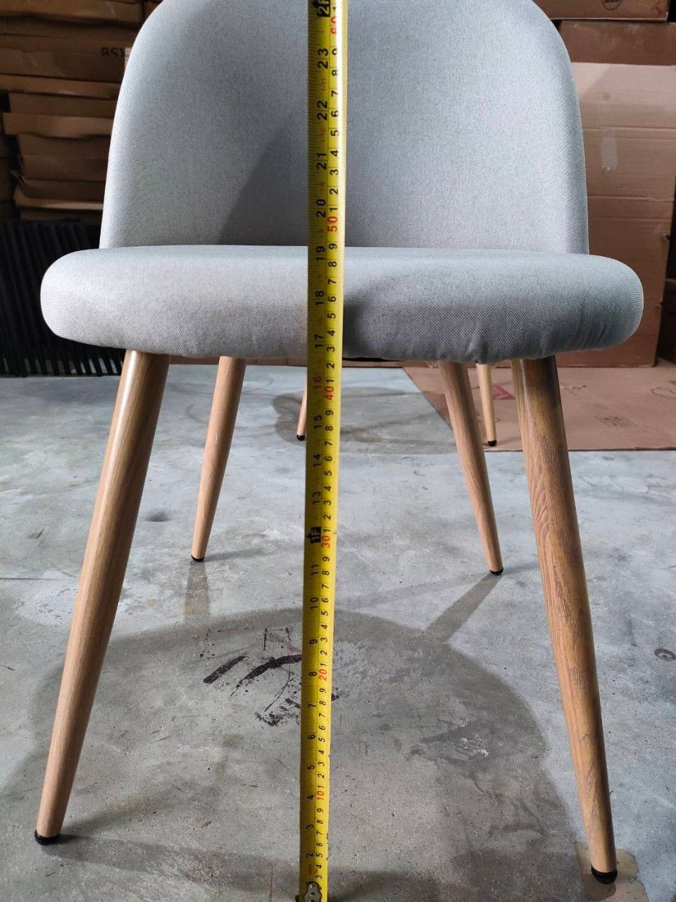 เก้าอี้เบาะผ้าเสริมฟองน้ำ โมเดิร์น รับแขก ขาโลหะหุ้มลายไม้ แข็งแรง ที่นั่งกว้าง นั่งสบาย YL197 - YL198