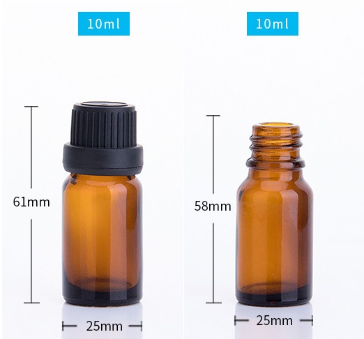 10ml ขวดแก้วสีชาใส