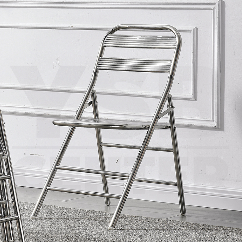 เก้าอี้ พับสแตนเลส ทานอาหาร ร้านกาแฟ แข็งแรงทนทาน YL0284-SH85.5-ST