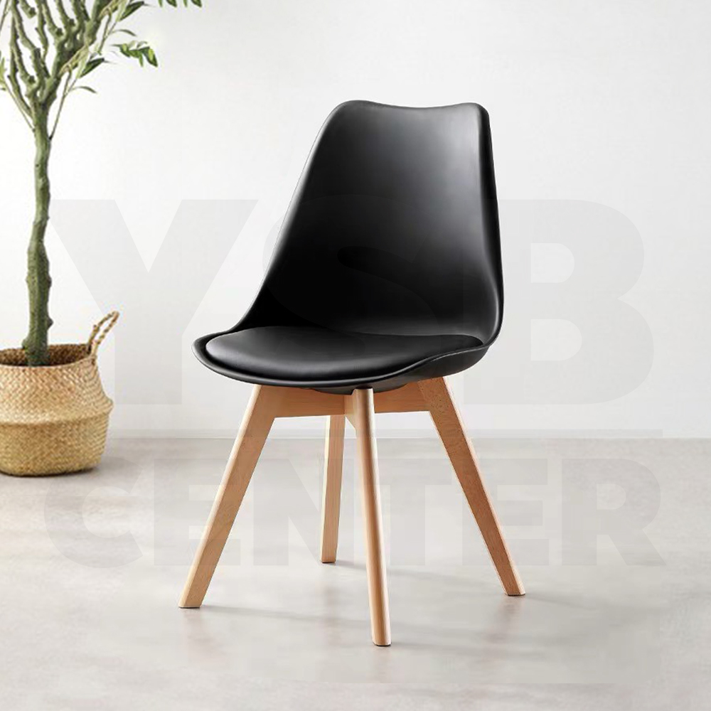 เก้าอี้ เก้าอี้พลาสติก ขาไม้ เบาะฟองน้ำ แข็งแรงทนทาน รับน้ำหนักได้ดี