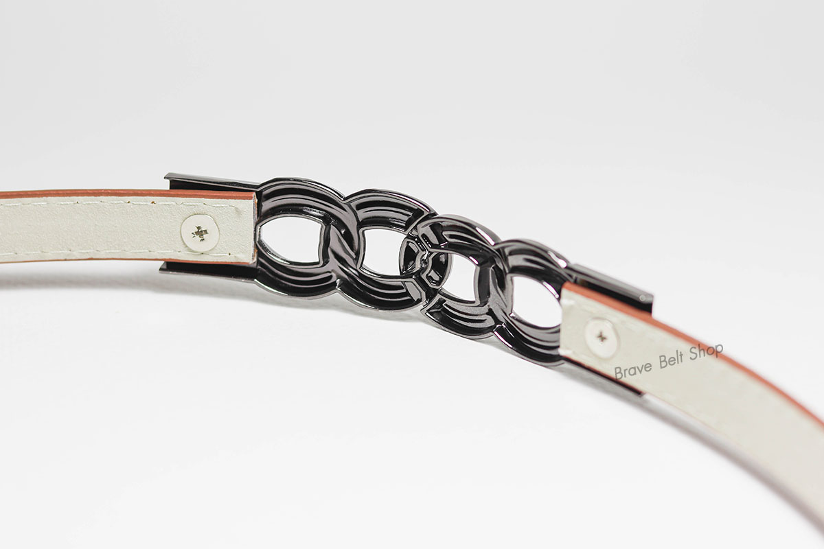 เข็มขัดแฟชั่นผู้หญิงปรับสายได้ฟรีไซต์ตามขนาดเอว สายน้ำตาลสวย