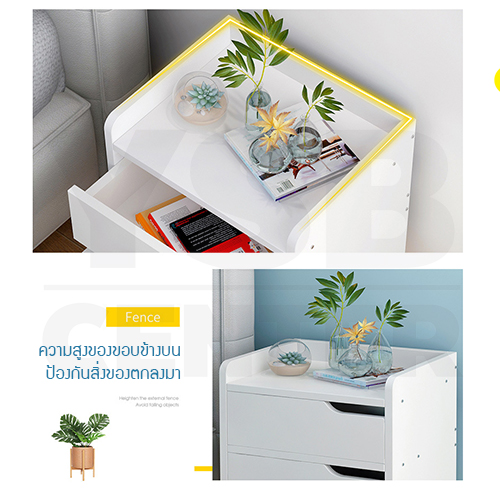 CASSA โต๊ะข้างเตียง ตู้ข้างเตียง ชั้นวางของข้างเตียง โต๊ะอเนกประสงค์ เฟอร์นิเจอร์ห้องนอน 2 ชั้น แบบ 2 ลิ้นชัก
