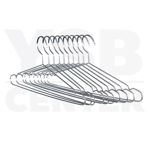 ไม้แขวนเสื้อสแตนเลส 42x17 cm. x 3.2 mm. (แพ็คละ 12 อัน) รุ่น CB0020-H-42032-12