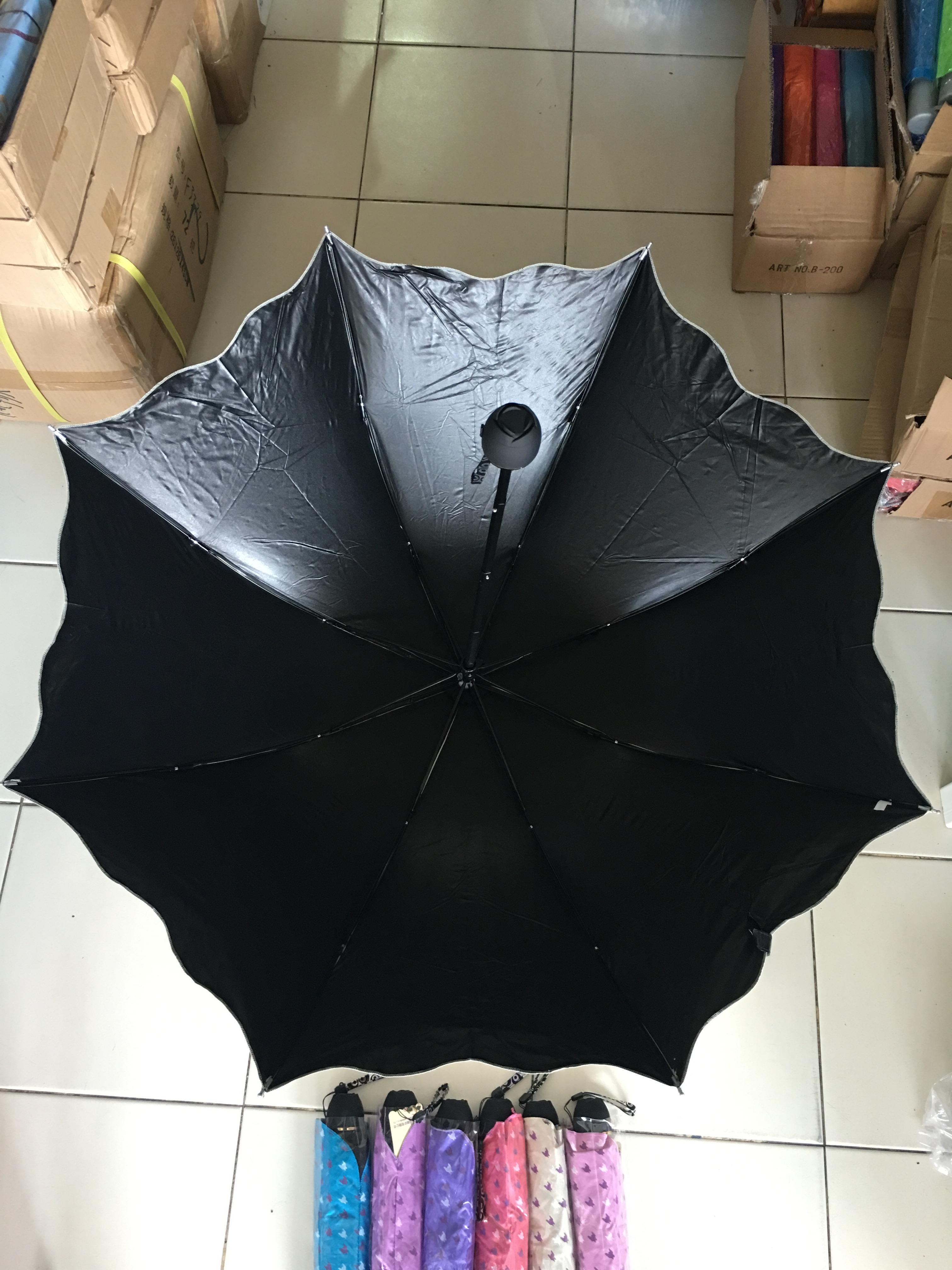 ร่มโค้งแฟชั่นยูวีดำ รหัส3413