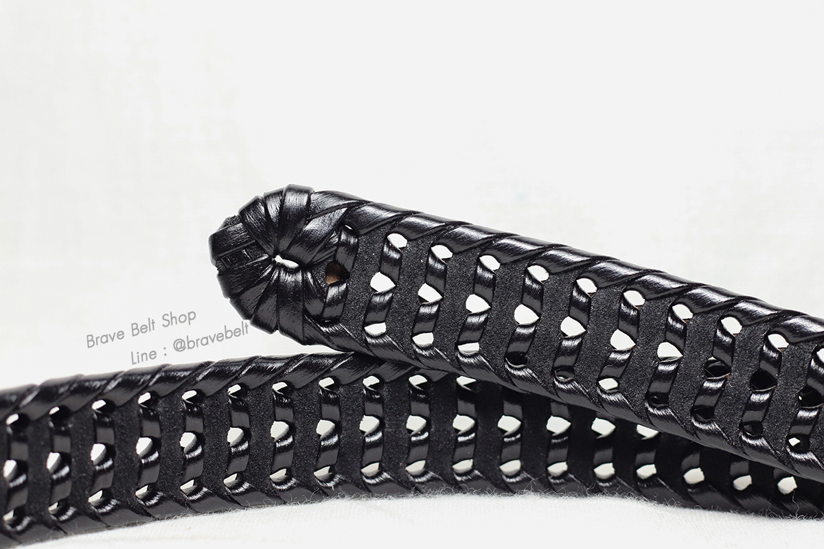 เข็มขัดหนังแท้ผู้หญิง เส้นเล็กหนังแบบลายสาน