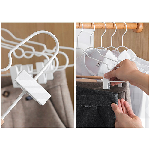 ไม้แขวน พร้อมตัวหนีบ ไม่เป็นรอย ไม่เป็นสนิม แพค 5 ชิ้น