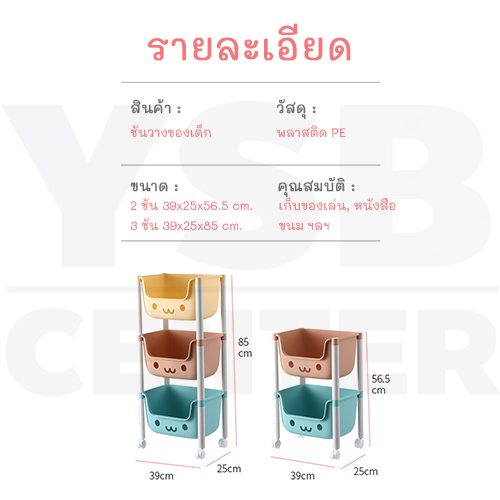 ชั้นวาง ชั้นวางของพลาสติก ชั้นวางของเด็ก ชั้นวางอเนกประสงค์ พร้อมล้อ