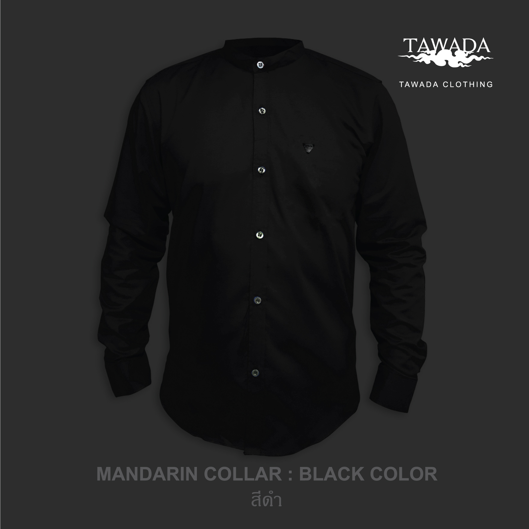 mandarin collar_Black_สีดำ
