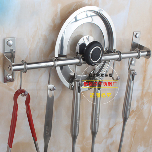 CASSA ราวตะขอแขวนอเนกประสงค์ สแตนเลส304 ในห้องครัว แบบ10ตะขอ พร้อมแผ่นน็อต แบบไม่ต้องเจาะผนัง 2in1 รุ่น C1M062-SUS304-T160-408