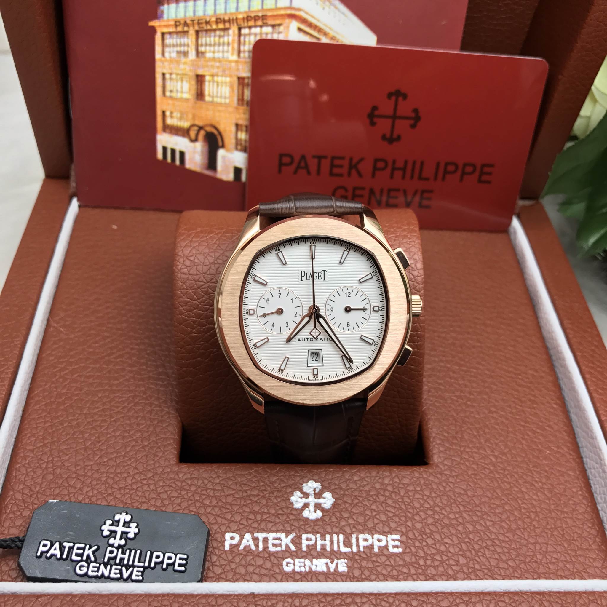 นาฬิกา Piaget PoLo S Chronograph 42 mm.หน้าขาว Mirror Swiss สายหนังแท้