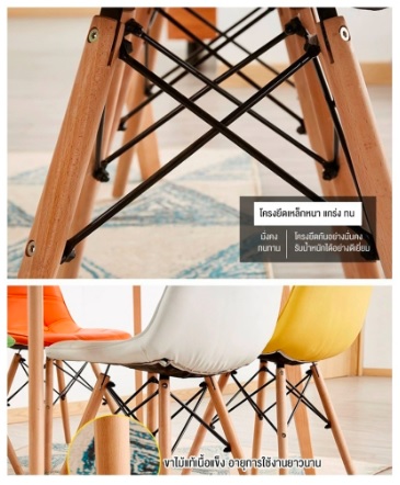 เก้าอี้ เบาะPU ขาไม้ แข็งแรงทนทาน รับน้ำหนักได้ดี YL0192 - YL0194