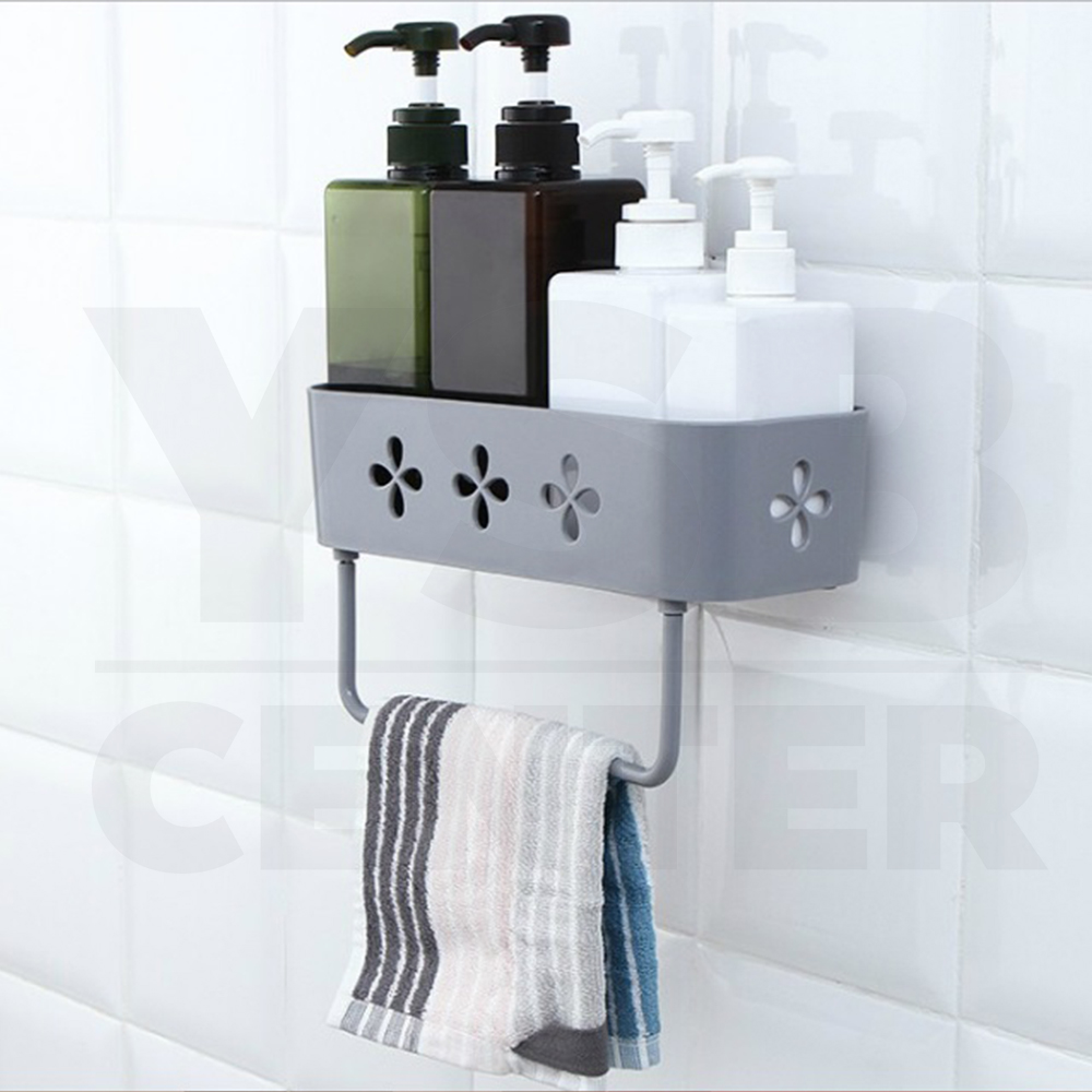 เซ็ต 3 ชิ้น ชั้นวางของ ชั้นวางของพลาสติก ชั้นวางของอเนกประสงค์ แบบติดผนัง รุ่น C244-BG