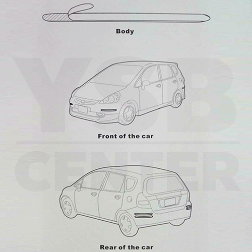 CASSA คิ้วยางกันกระแทกรถยนต์ ยางกันกระแทกรถยนต์ กระแทกรถยนต์ Set 4 ชิ้น พร้อมกาว 3M