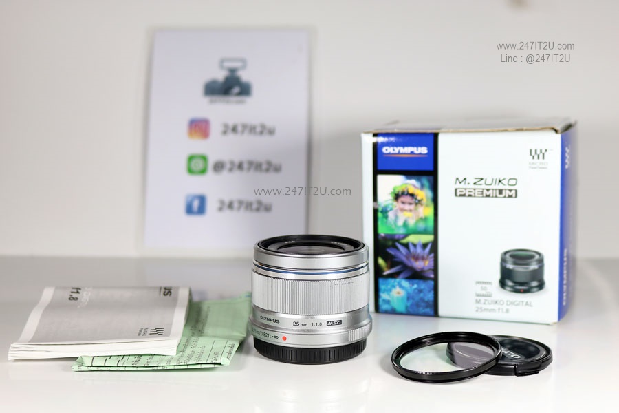 เลนส์ Olympus M.Zuiko 25mm f1.8 สี silver