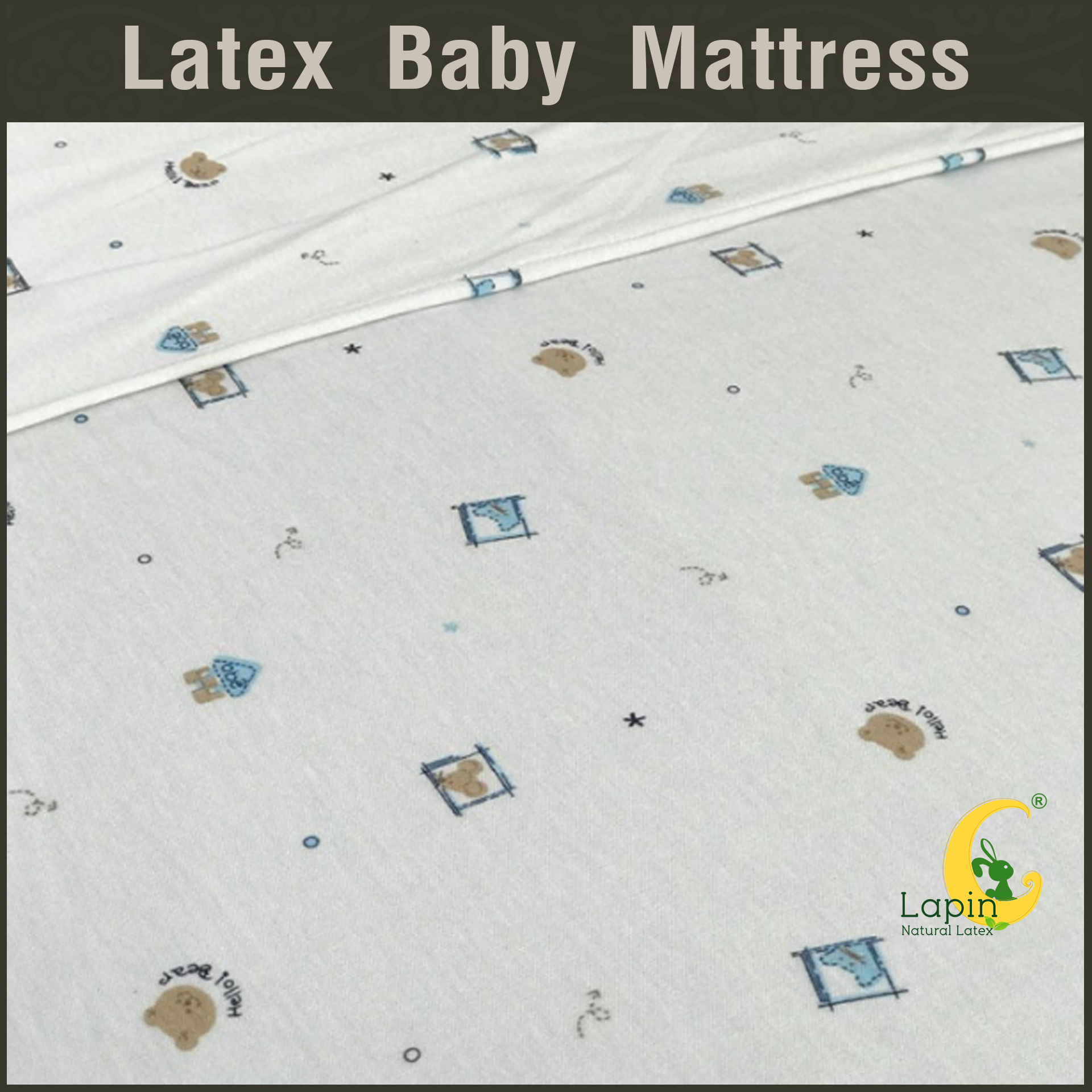 ที่นอนเด็กอ่อนยางพาราแท้ *ผ่านมาตรฐาน (ลายหมี)