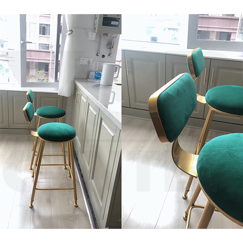 เก้าอี้บาร์ เก้าอี้ทรงสูง เก้าอี้บาร์สตูล เก้าอี้เคาร์เตอร์ ผนักพิงเบาะกำมะหยี่ โมเดิร์นสไตล์ รุ่นYL013 - YL016