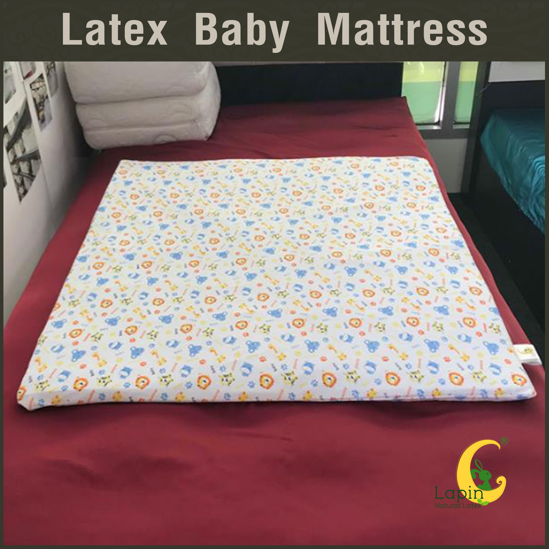 ที่นอนเด็กอ่อนยางพาราแท้ *ผ่านมาตรฐาน (ลายสัตว์น่ารัก)