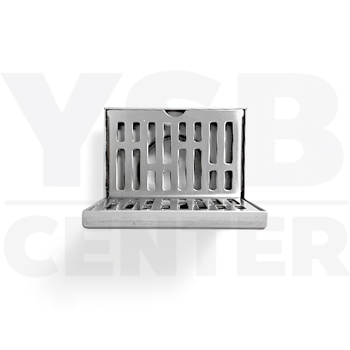 ตะแกรงระบายน้ำ ท่อระบายน้ำติดผนังชิดมุม สแตนเลส 304 ทรงสี่เหลี่ยมเข้ามุม CM0032 - CM0035