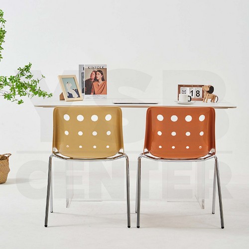 เก้าอี้ ขาเหล็กเคลือบเงา เบาะ PP เก้าอี้โมเดิร์น เก้าอี้ทำงาน เก้าอี้สไตล์นอร์ดิก แข็งแรง F1C067 - F1C072