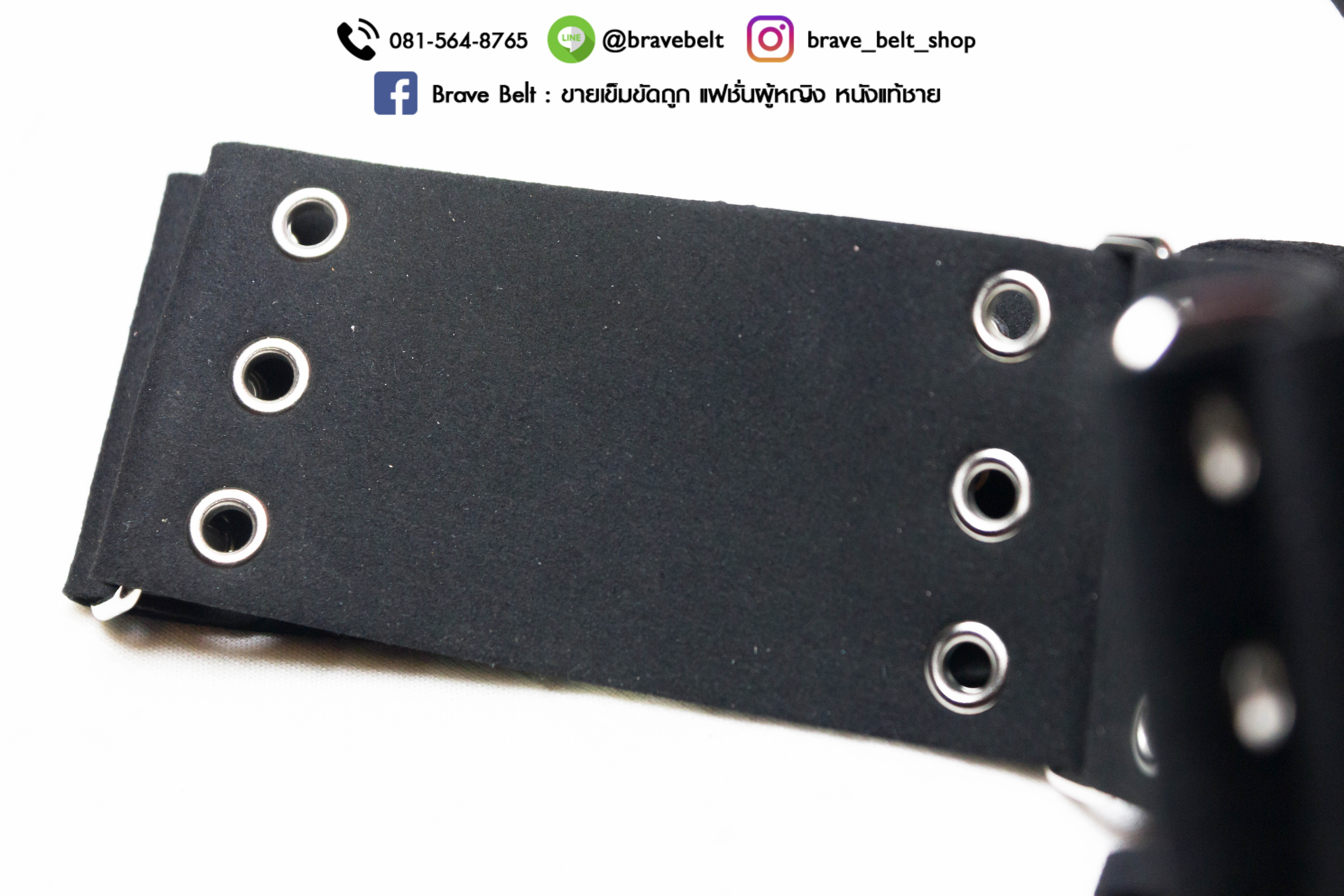 เข็มขัดทรงสูง แนวแฟชั่นผูกเชือก สีดำสวย