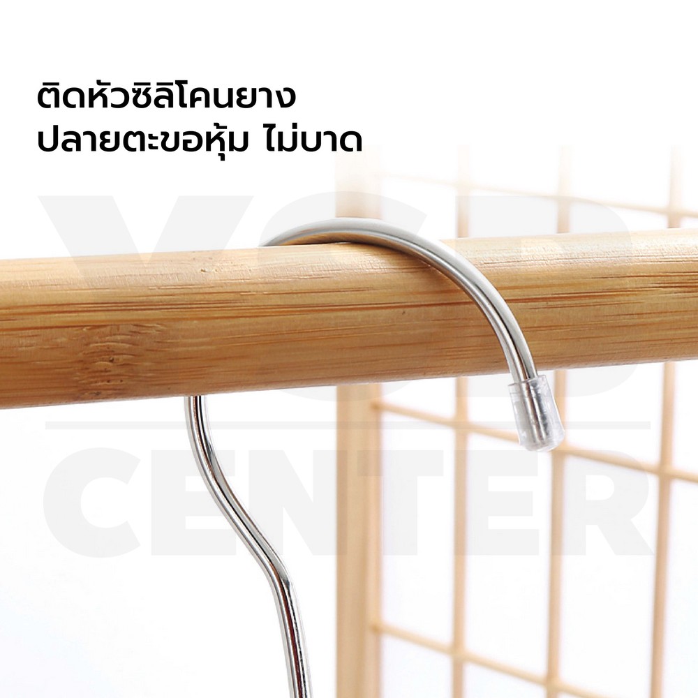 ไม้แขวนเสื้อ สแตนเลส หนาพิเศษ มีตะขอเกี่ยว (แพ็คละ 5 อัน) CB0188-S42-05