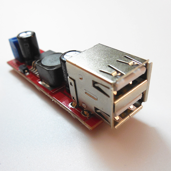 Dual USB output 3A step-down regulator 9V / 12V / 24V / 36V to 5V DC-DC power supply module