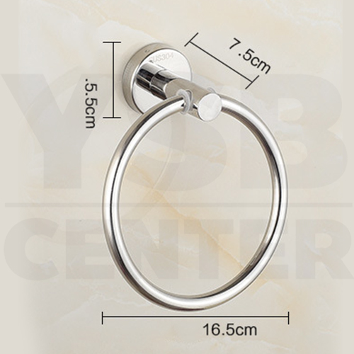 ห่วงแขวนผ้า ห่วงแขวนผ้าสแตนเลส 304 แบบเจาะผนัง ฐานกลม รุ่น C1M054-SUS304-859