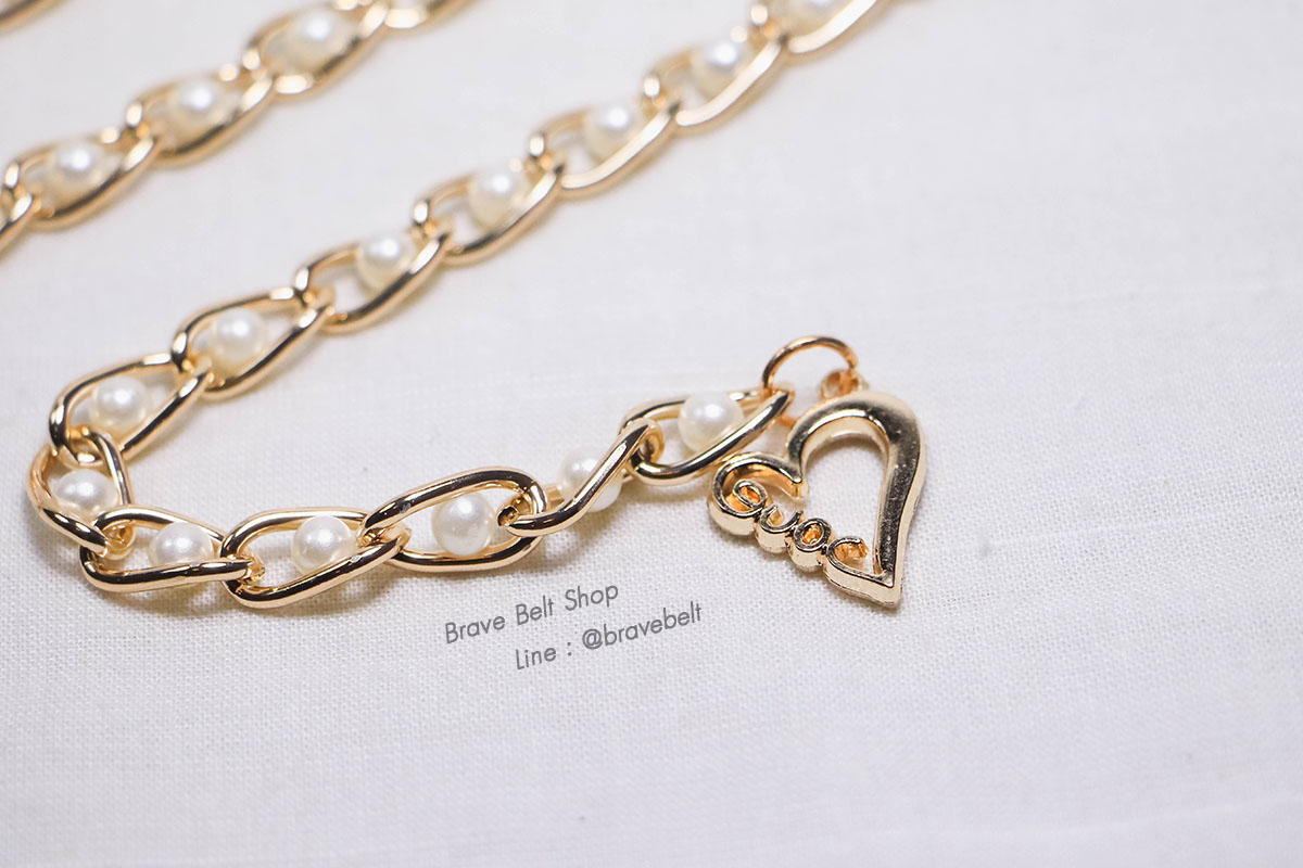 เข็มขัดโซ่มีสายห้อย ไข่มุกเรียงสวยๆ