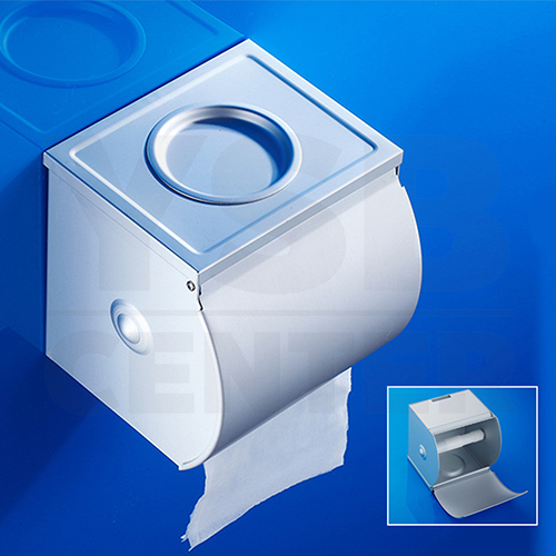 กล่องใส่กระดาษทิชชู พร้อมที่เขี่ยบุหรี่ ในห้องน้ำ อลูมีเนียม รุ่น C1M076-ALM-8035