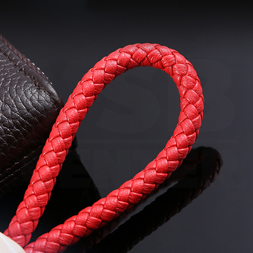 JOBON พวงกุญแจ พวงกุญแจรถยนต์ เกรดพรีเมี่ยม หนังแท้ ถักด้วยมือ มาพร้อมตัวล็อค รูปทรงตัวยู