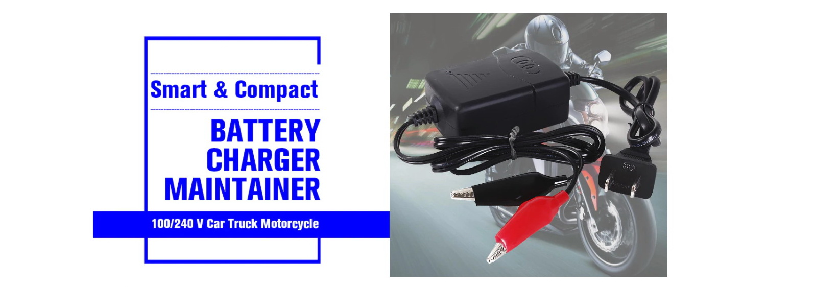 เครื่องชาร์จแบตเตอรี่ 1.3 แอมป์ จักรยานยนต์ สำหรับพกพา