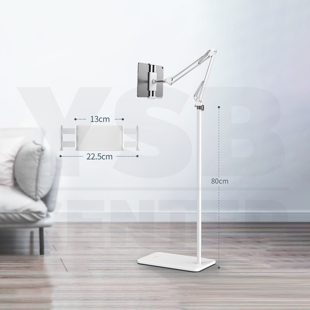 ขาตั้ง มือถือ แท๊บเล็ต ที่ยึด ฐานตั้งพื้นรูปทรง สี่เหลี่ยม ตัวยึดไม่หล่นง่าย ปรับระยะตามต้องการ (130cm)