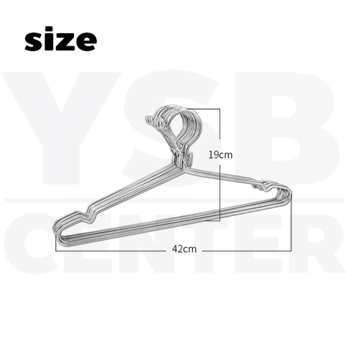 ไม้แขวน สแตนเลส ไม้แขวนเสื้อ หนาพิเศษ มีหูล็อคกันตก แพค6ชิ้น รุ่น CB0148-H4232-06